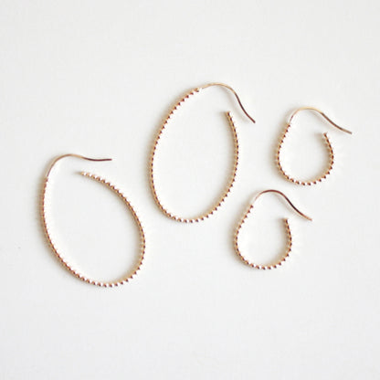 Dot Oval Hoop Earrings - Large