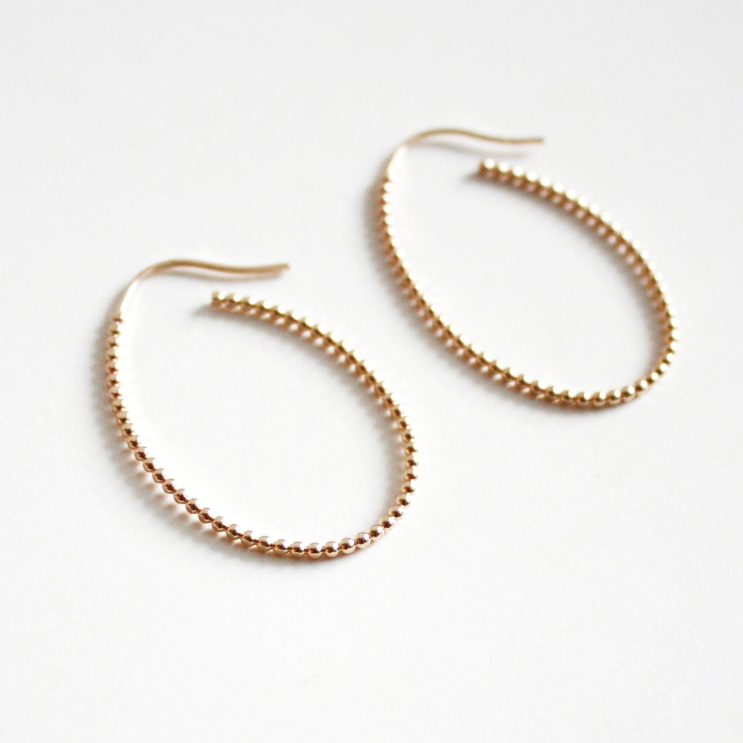 Dot Oval Hoop Earrings - Large