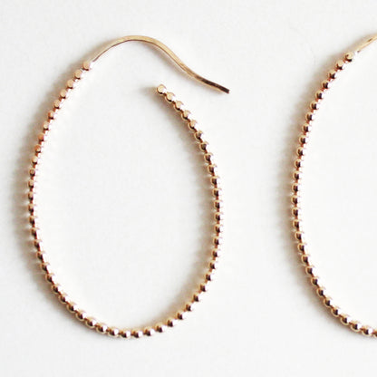 Dot Oval Hoop Earrings - Large