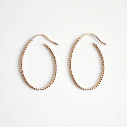 Dot Oval Hoop Earrings - Large