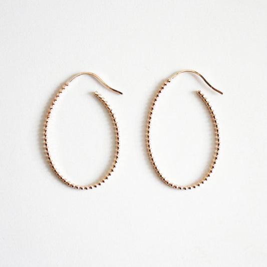 Dot Oval Hoop Earrings - Large