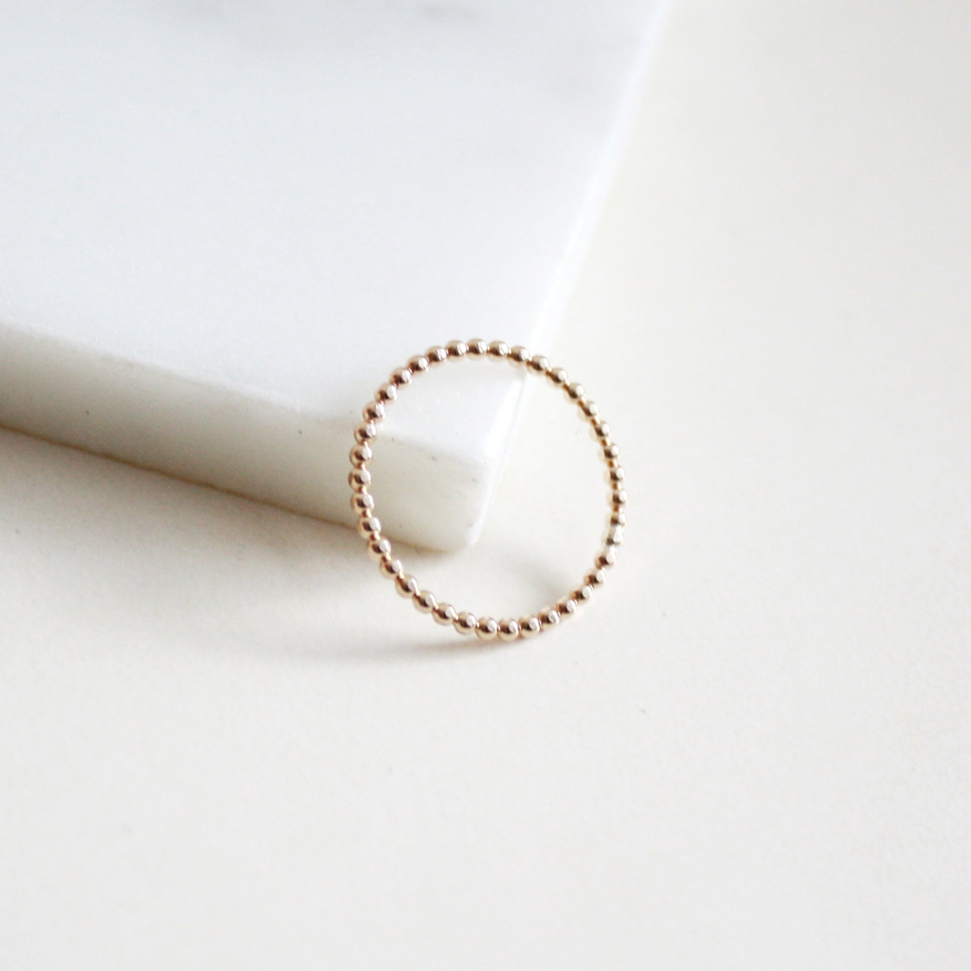 gold dot beaded ring