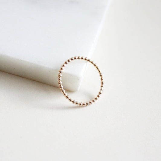 gold dot beaded ring