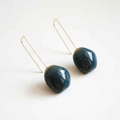 Organic Dome Earrings accented with Gold Color