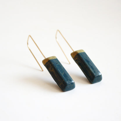 Rectangle Eco Earrings accented with Gold Color