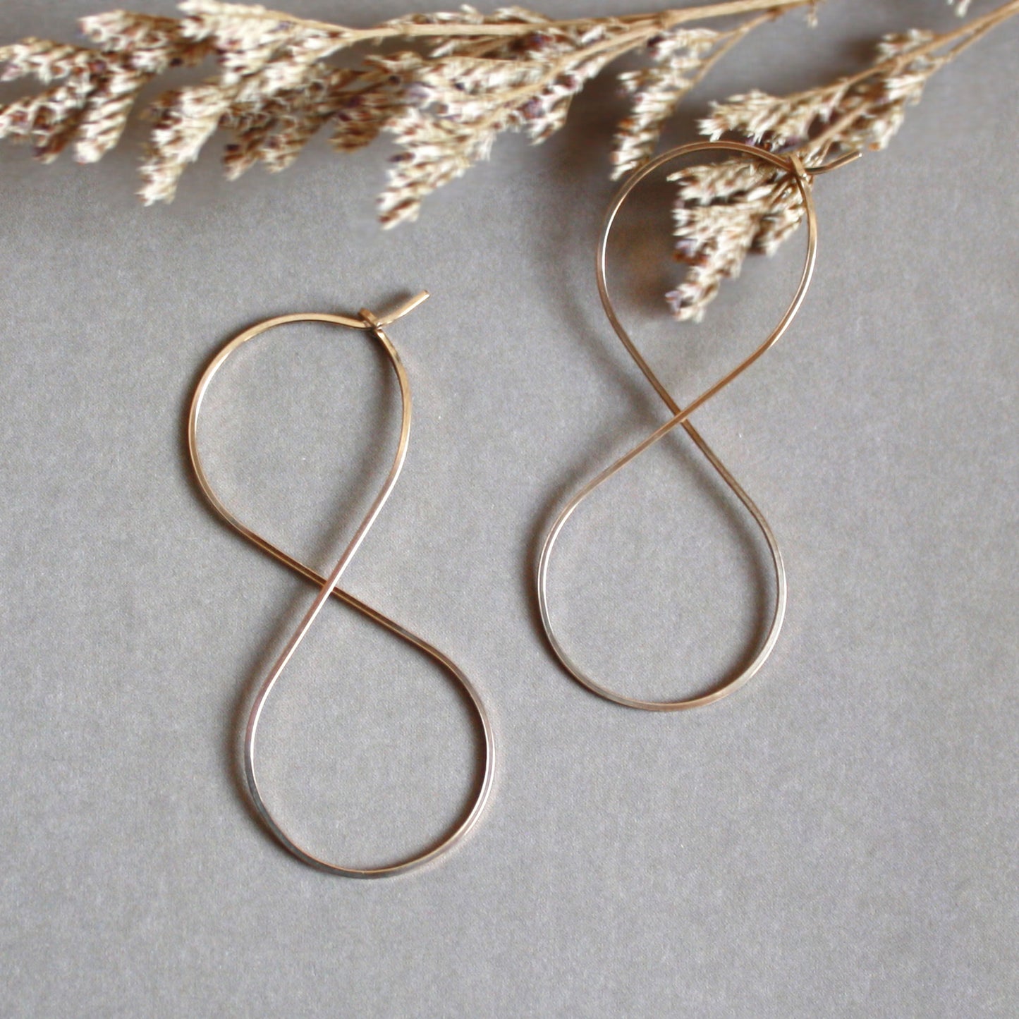 Infinity hoop earrings - gold filled