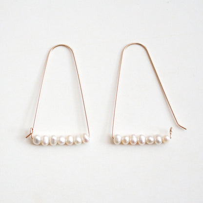 Large Mountain Hoop Earrings - Freshwater Pearls