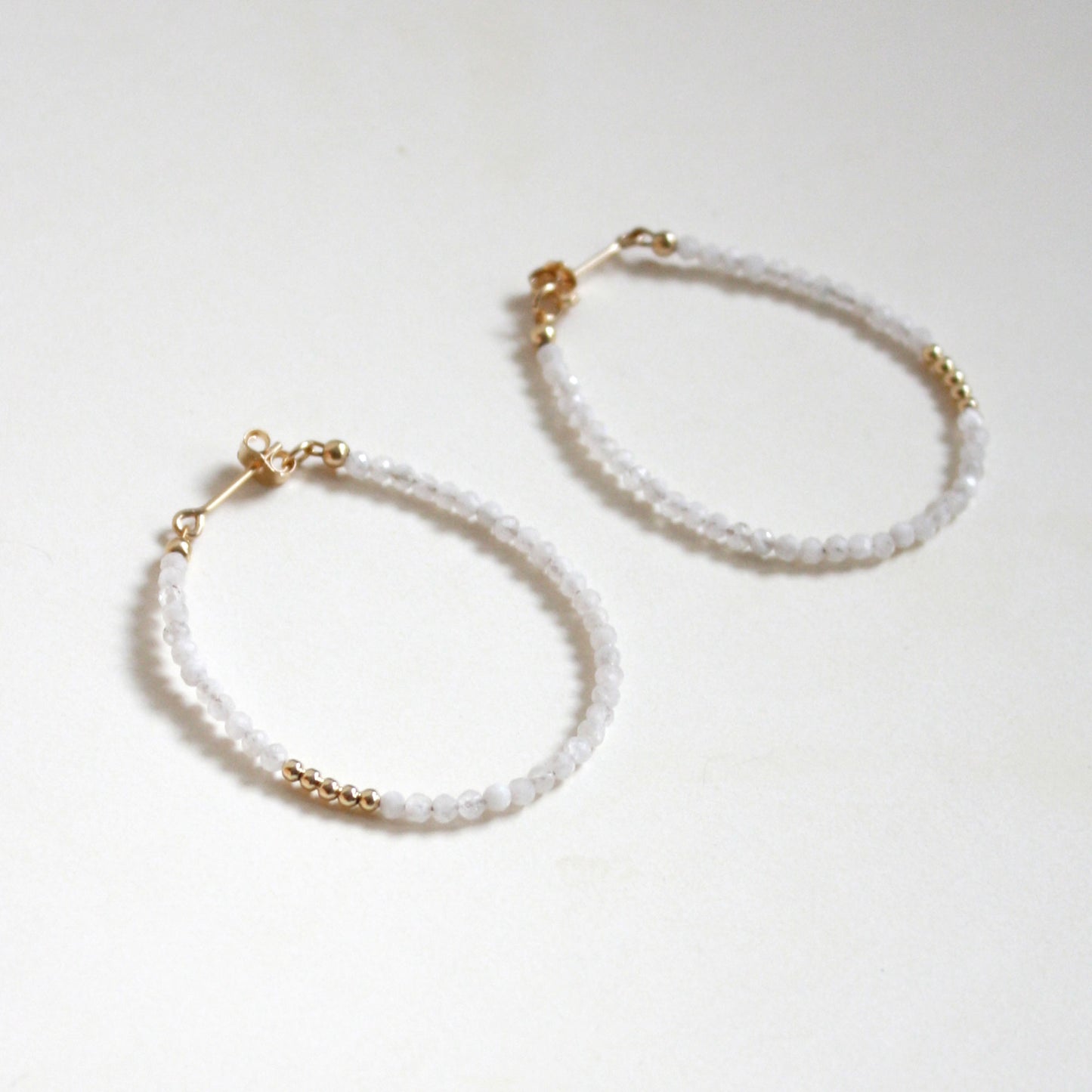 Moonstone Hoop Earrings - Large