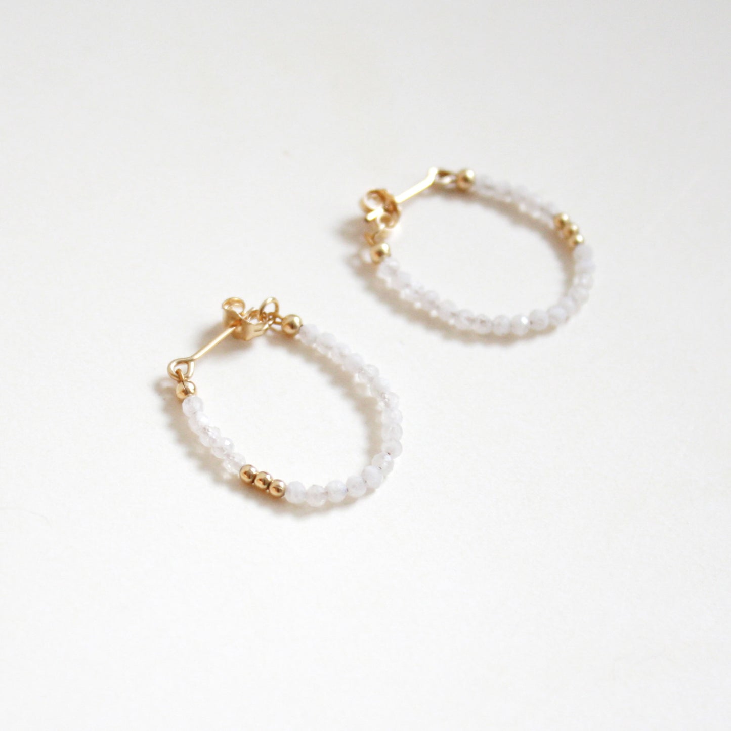 Moonstone Hoop Earrings - Small