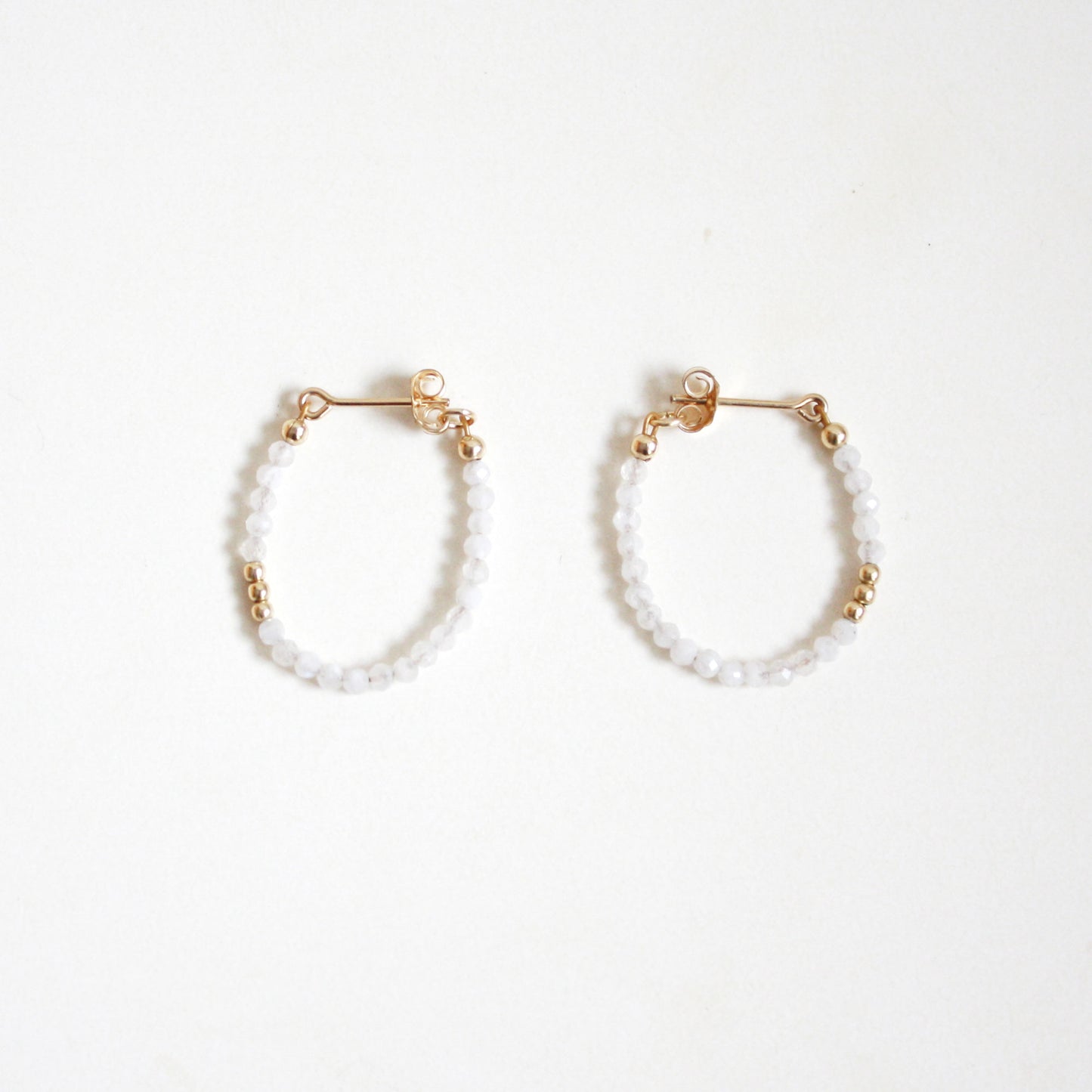 Moonstone Hoop Earrings - Small