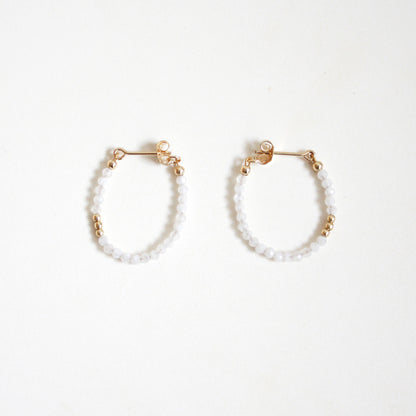 Moonstone Hoop Earrings - Small