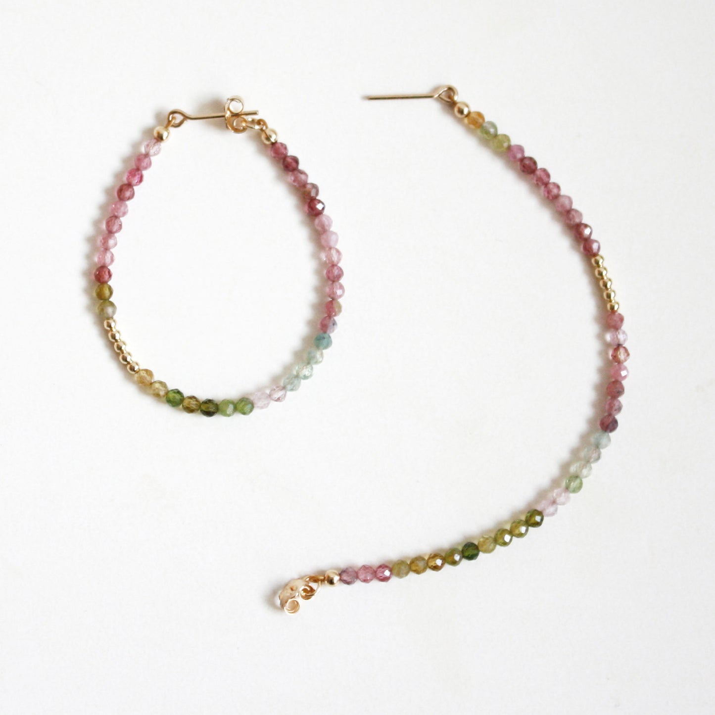 Multicolor Tourmaline Hoop Earrings - Large