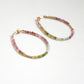 Multicolor Tourmaline Hoop Earrings - Large