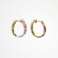 Multicolor Tourmaline Hoop Earrings - Small