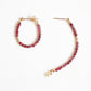 Pink Tourmaline Hoop Earrings - Small