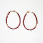 Pink Tourmaline Hoop Earrings - Large