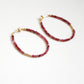 Pink Tourmaline Hoop Earrings - Large