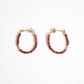 Pink Tourmaline Hoop Earrings - Small