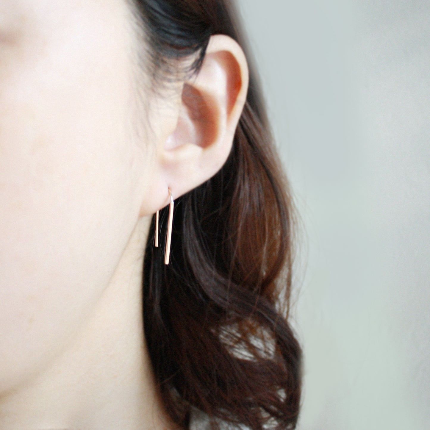 short arc threader earrings