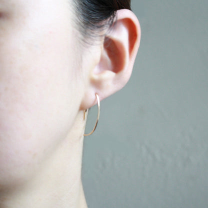 Hammered Marquise Threader Earrings - Small