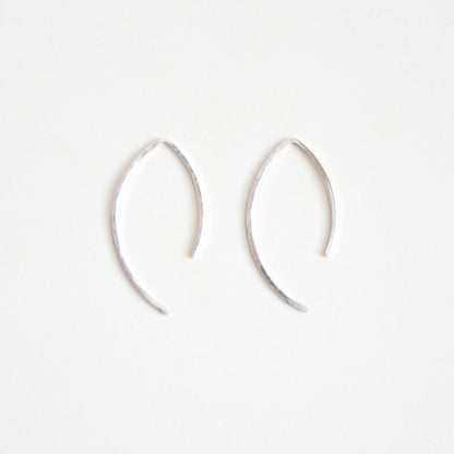 Hammered Marquise Threader Earrings - Small