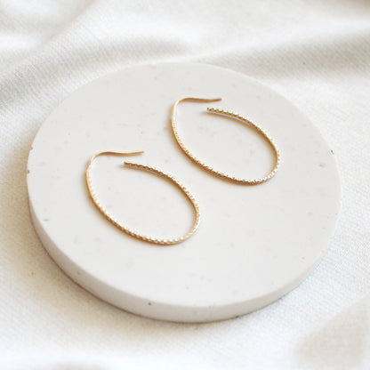 Sparkle Oval Hoop Earrings - Large