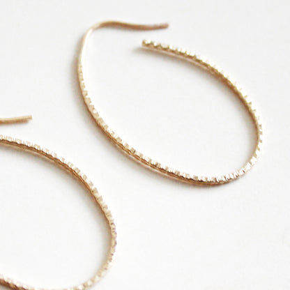 Sparkle Oval Hoop Earrings - Large