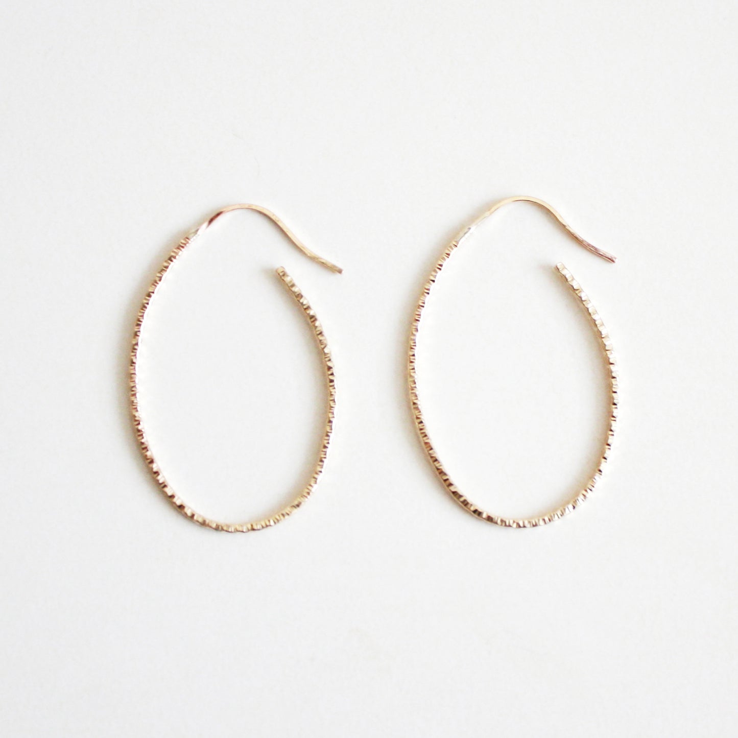 Sparkle Oval Hoop Earrings - Large