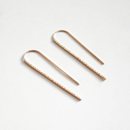 Sparkle Long Arc Threader Earrings