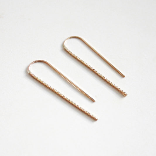 Sparkle Long Arc Threader Earrings