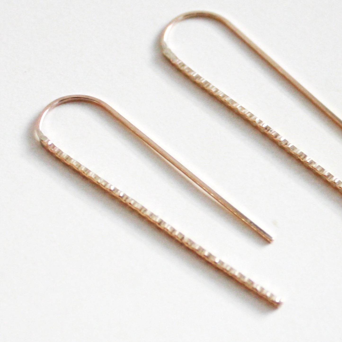 Sparkle Long Arc Threader Earrings