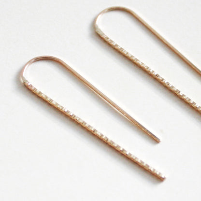 Sparkle Long Arc Threader Earrings