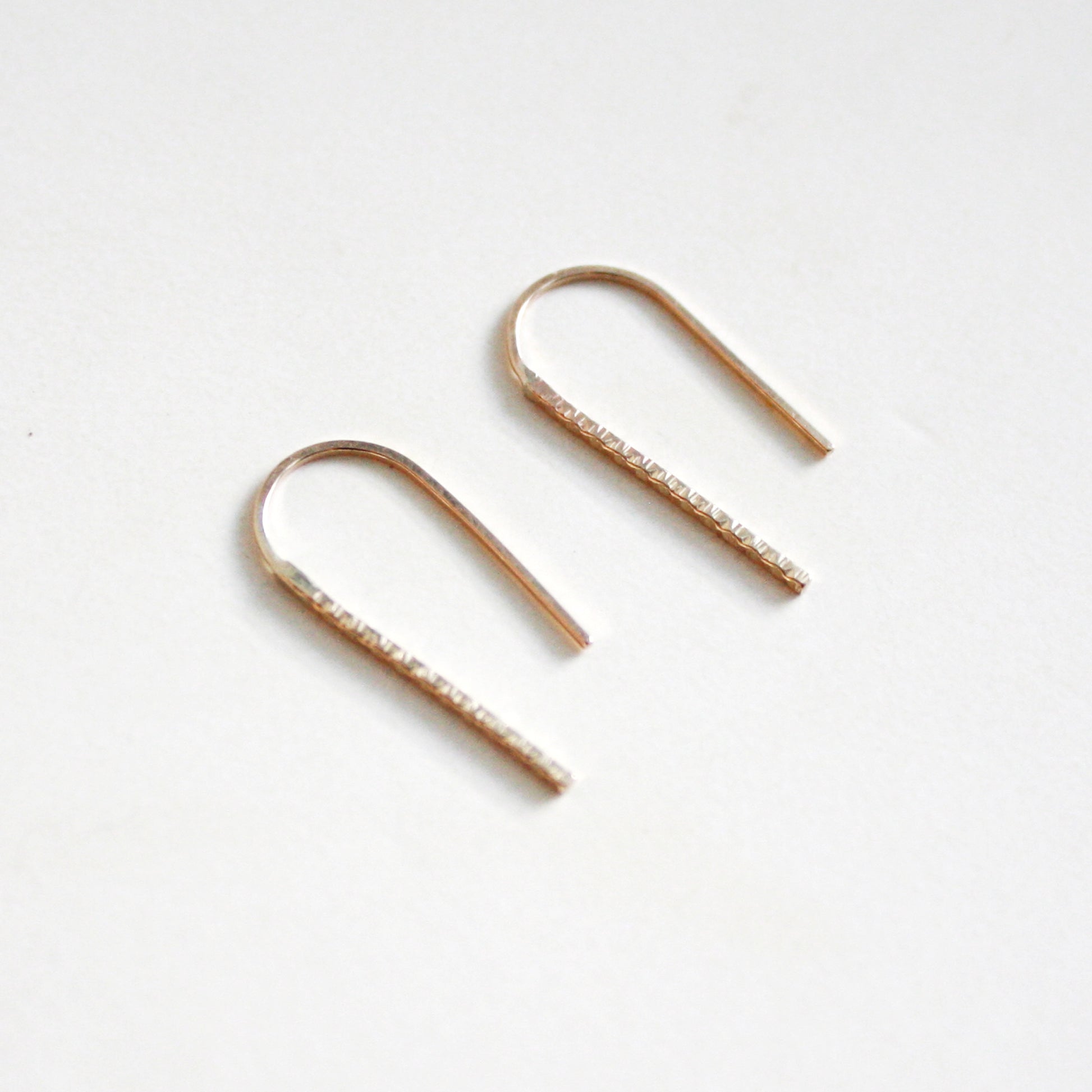 gold sparkle threader earrings