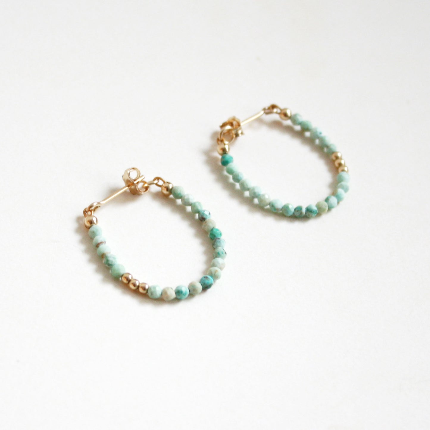 Turquoise Hoop Earrings - Small