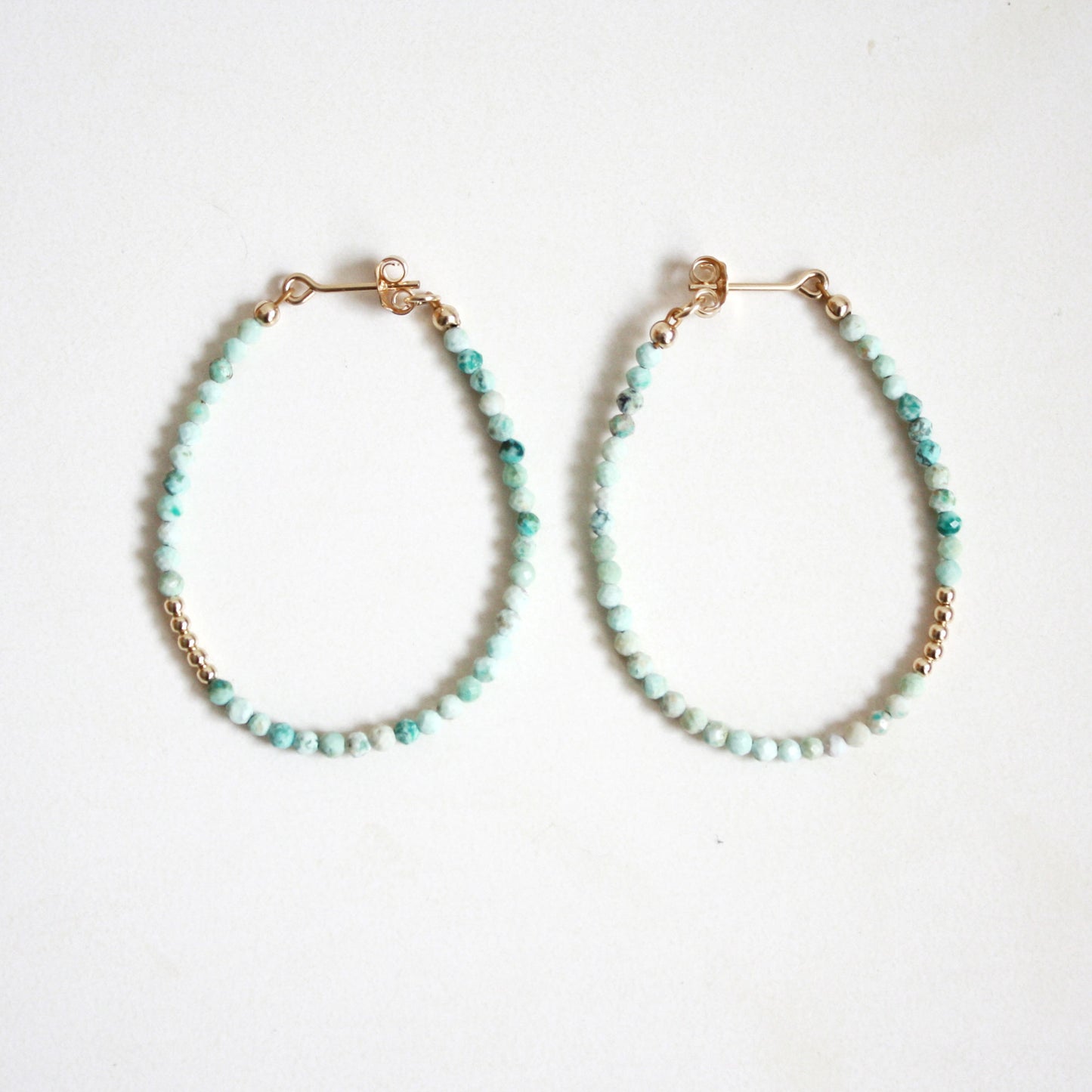 Turquoise Hoop Earrings - Large