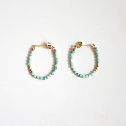 Turquoise Hoop Earrings - Small