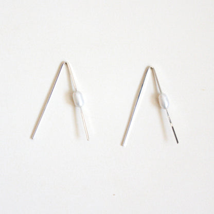 Pearl Threader Earrings - Inverted V