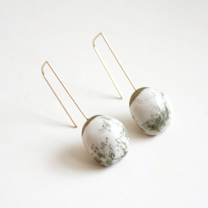 Organic Dome Earrings accented with Gold Color