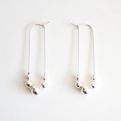 Graduated Hoop Earrings - Silver