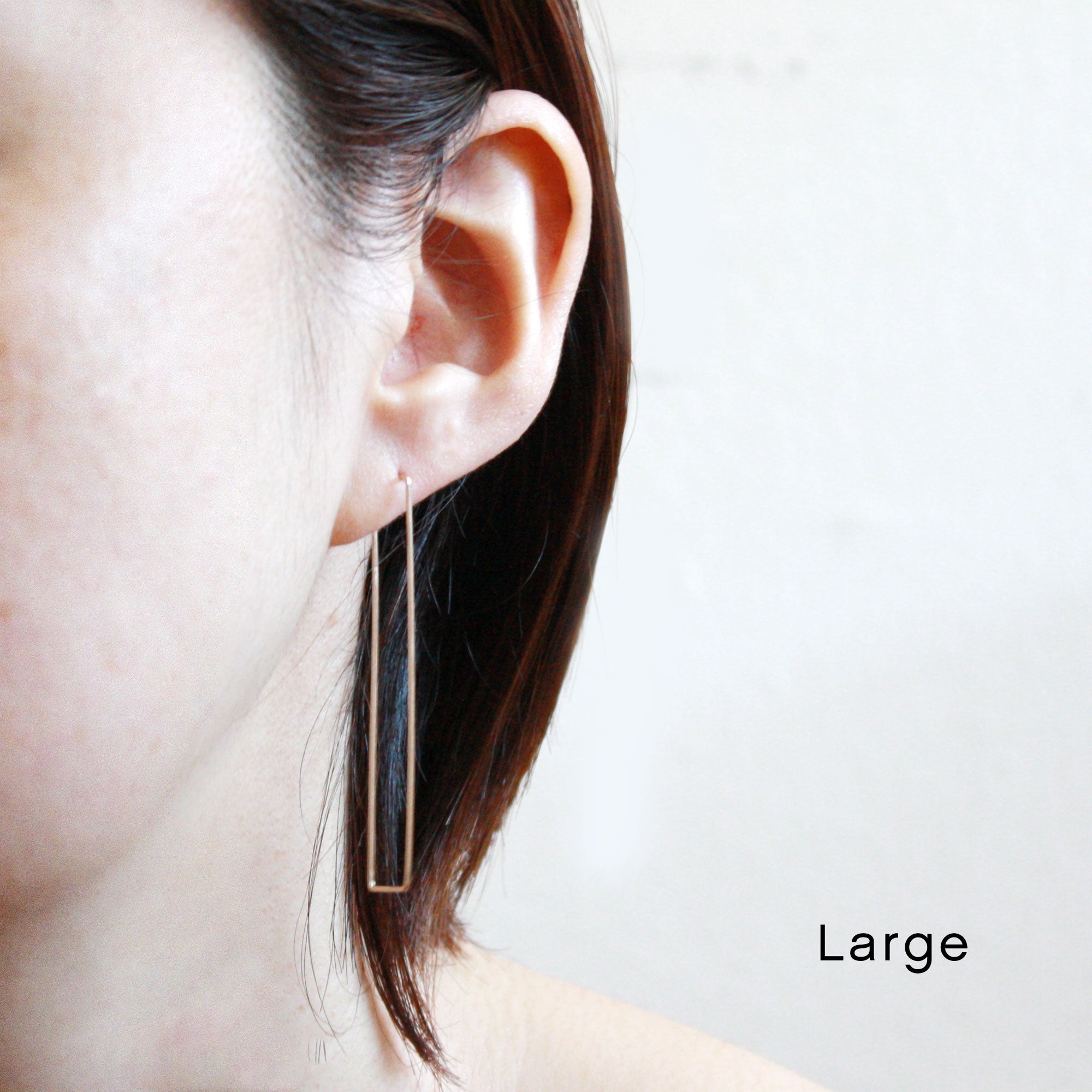 Large rectangle deals hoop earrings