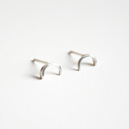 Semi Circle Bar Stud Earrings