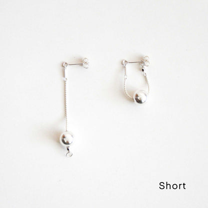 Versatile Dangle Hoop Earrings - Silver Balls