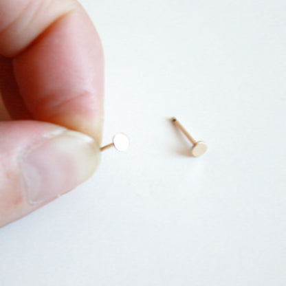 Tiny Dot Circle Stud Earrings