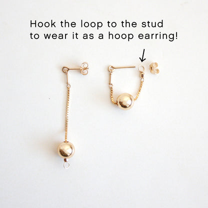 Versatile Dangle Hoop Earrings - Silver Balls