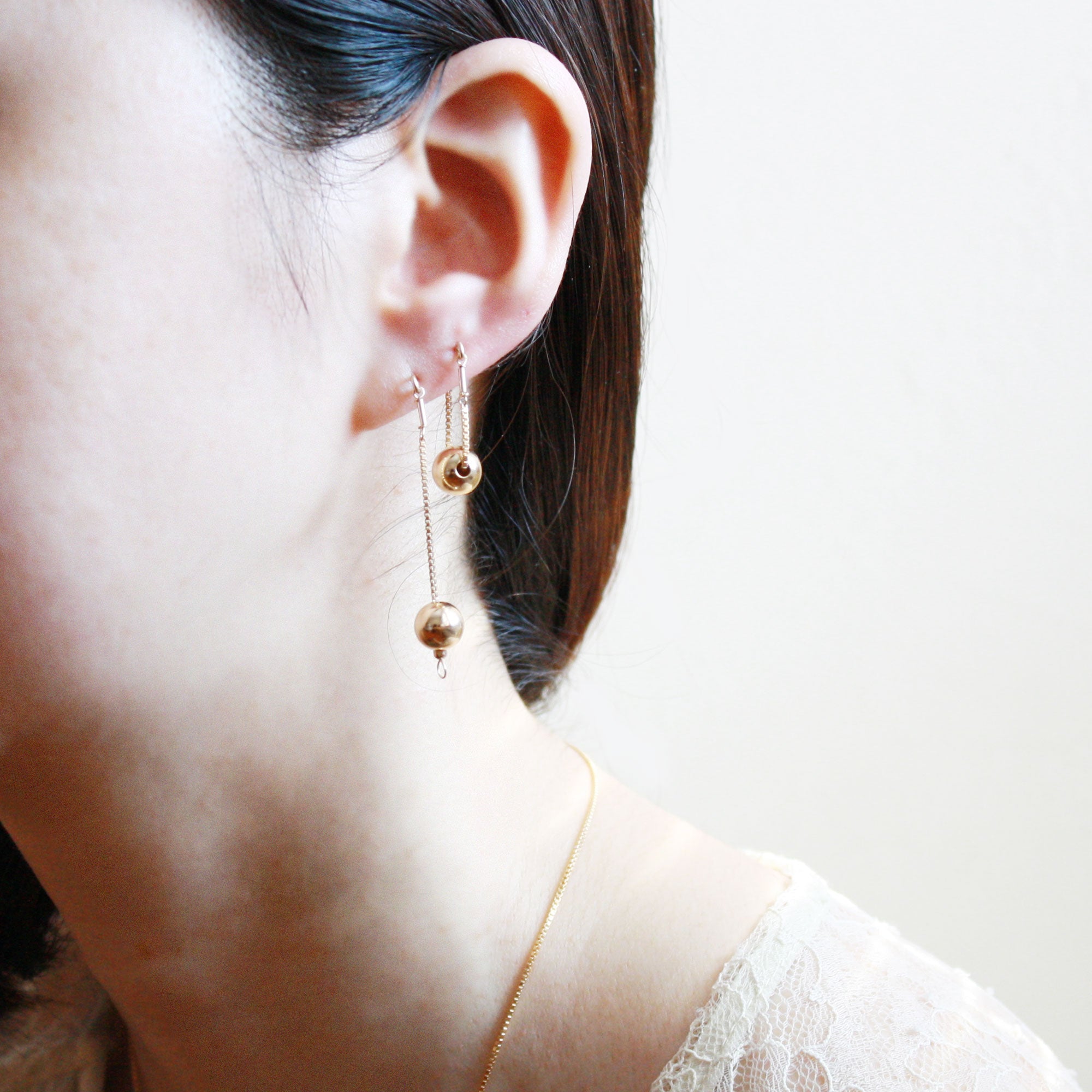 Gold dangle deals hoop earrings